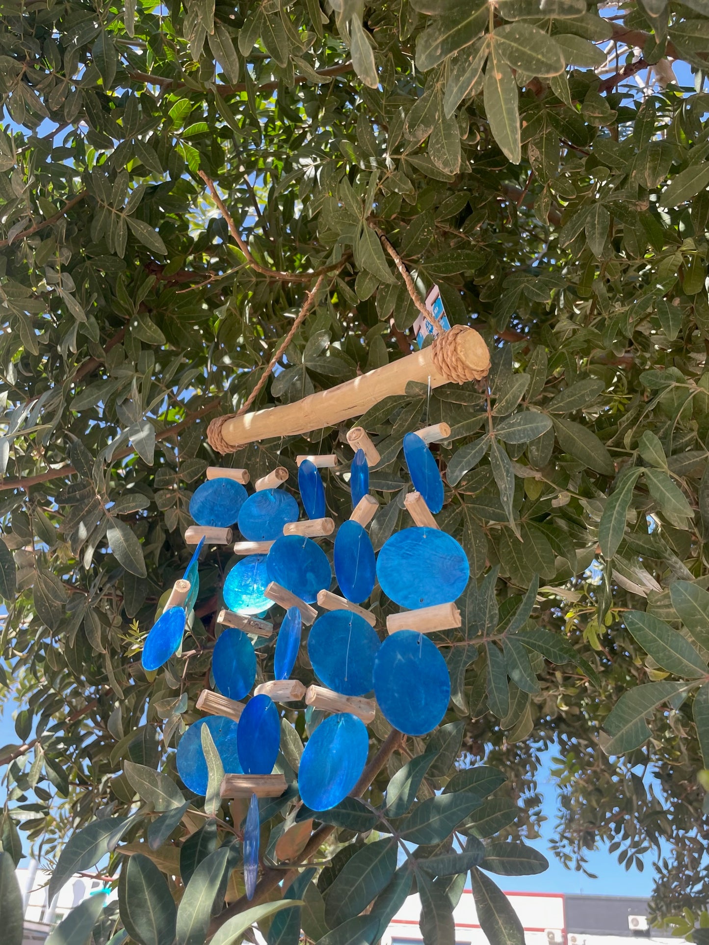 Carillon en bois flotté - Bleu
