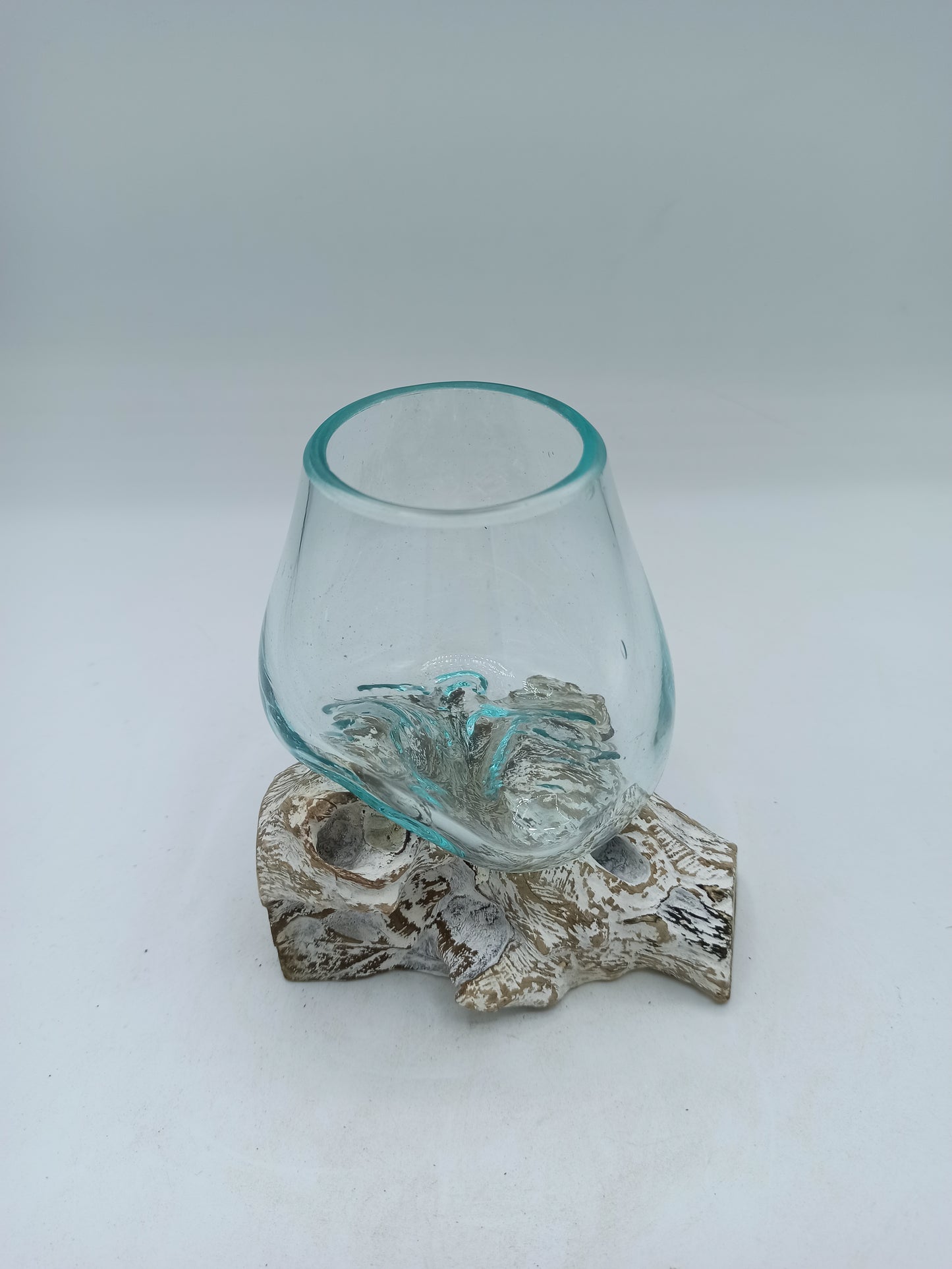 Verre fusionné sur bois blanchi - Petit bol