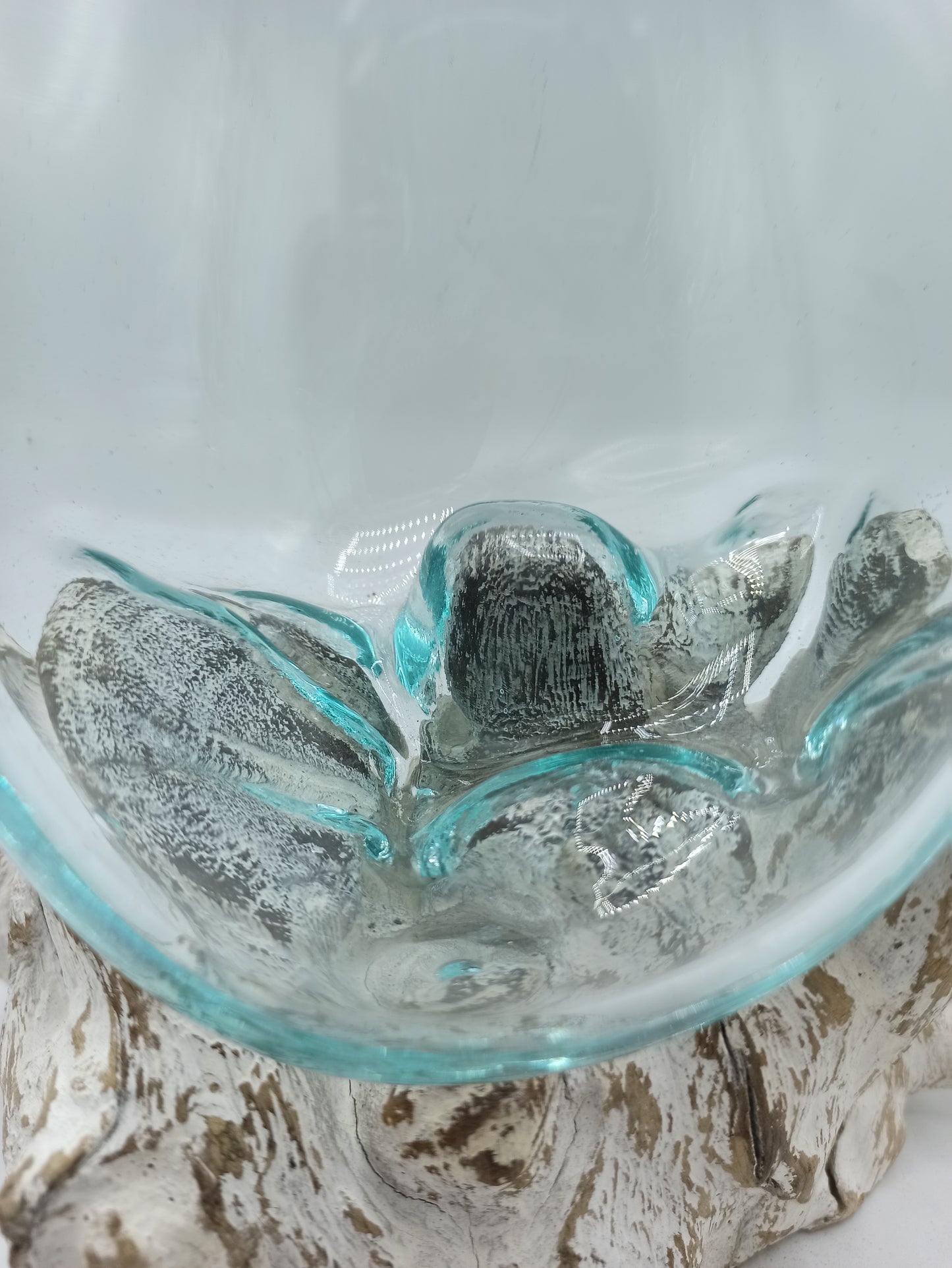 Verre fusionné sur bois blanchi - Bol moyen