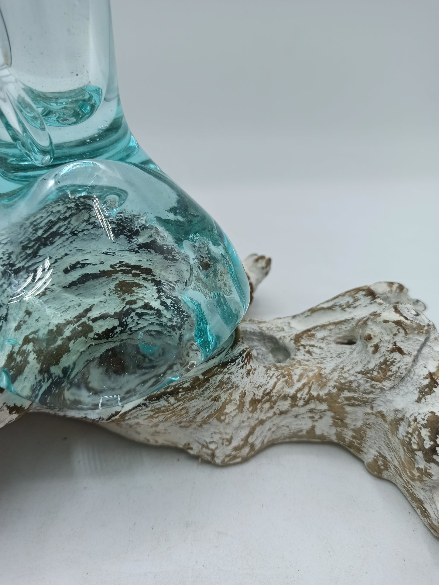 Verre fusionné sur bois blanchi - Vase - Moyen