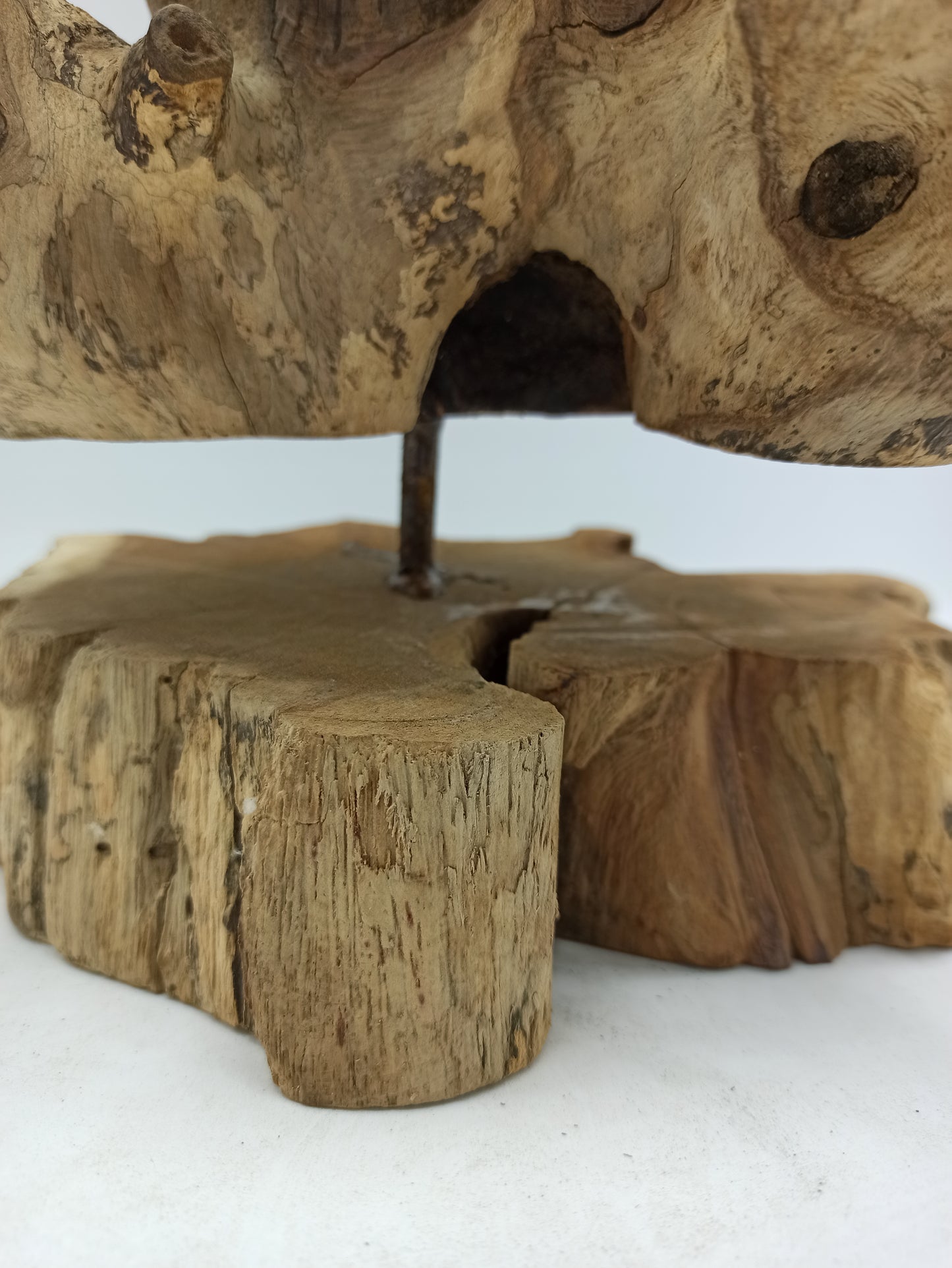 Verre fusionné sur bois avec support - Grand bol