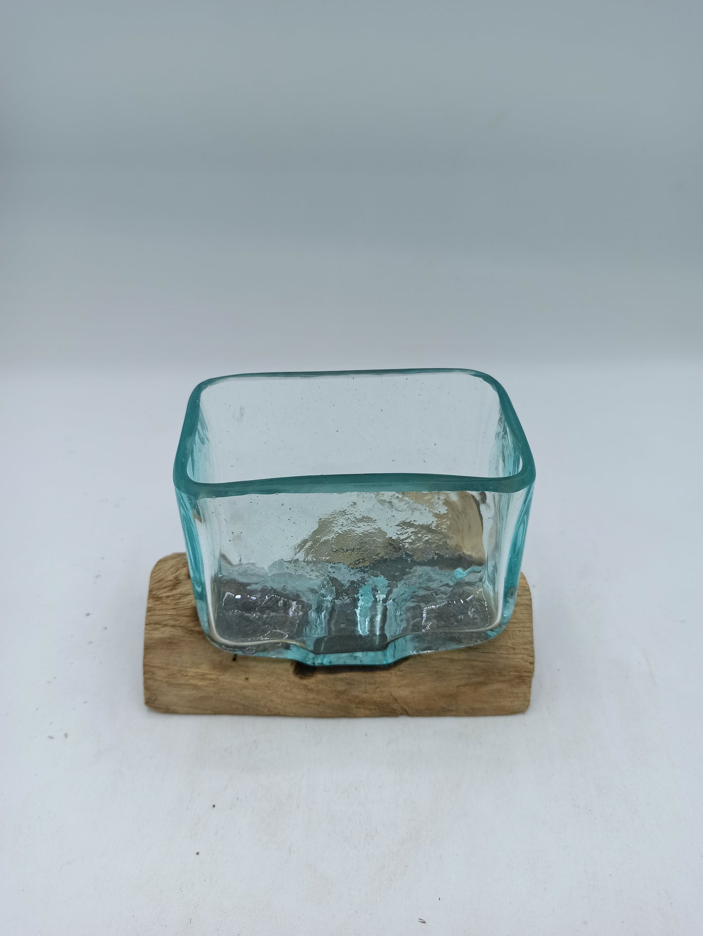 Cuve en verre fusionné sur bois avec support - Petit bol