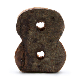 Lettre en écorce rustique - « P » (12) - Petite 7 cm