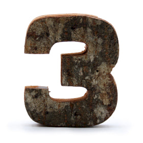 Lettre en écorce rustique - « P » (12) - Petite 7 cm