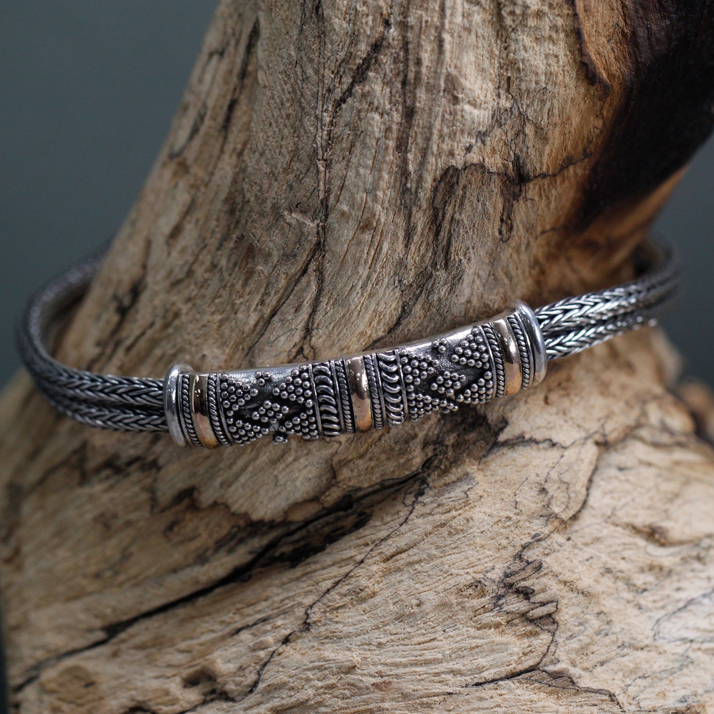 Bracelet en argent et or - Chaîne unisexe unique