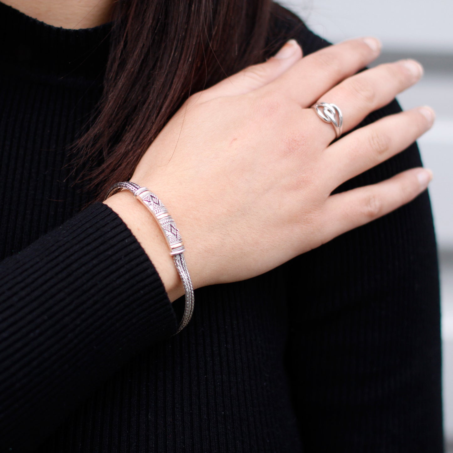 Bracelet en argent et or - Chaîne unisexe unique