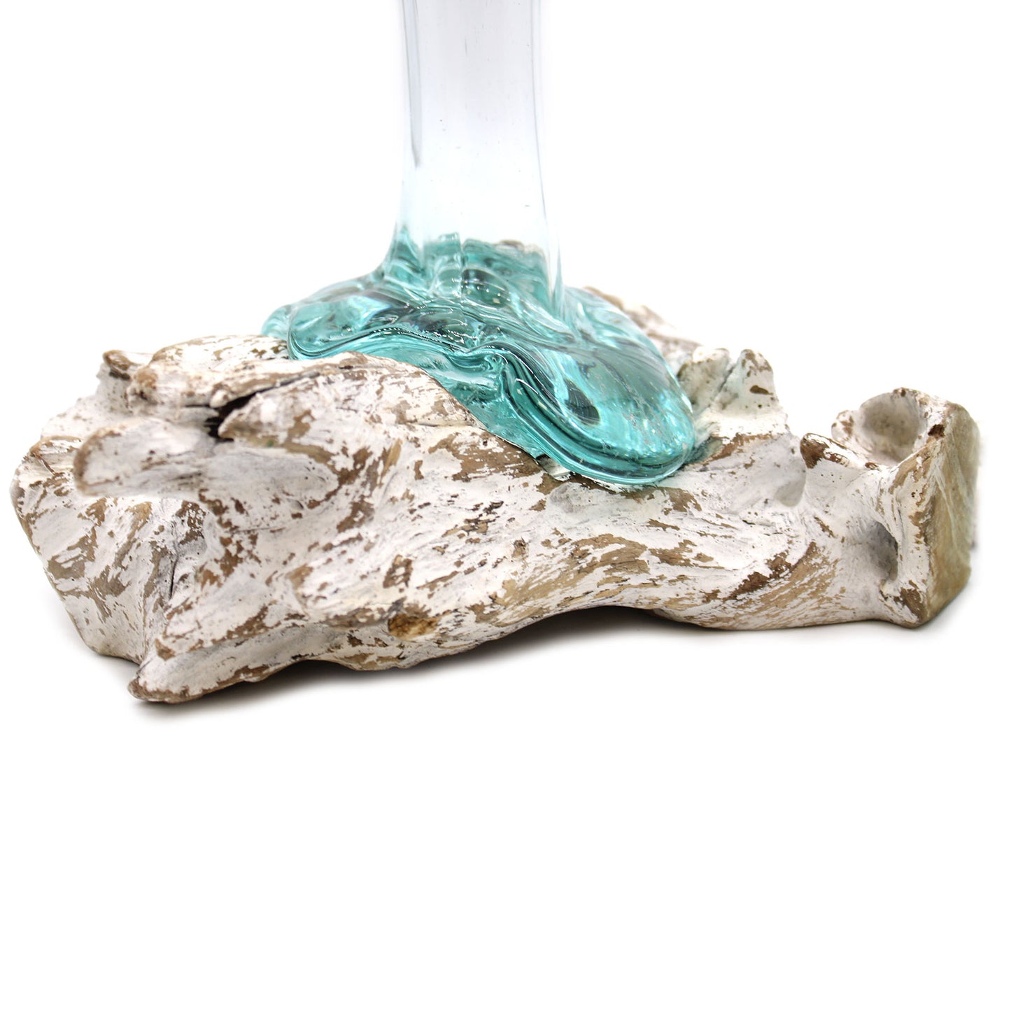 Verre fusionné sur bois blanchi - Vase - Moyen