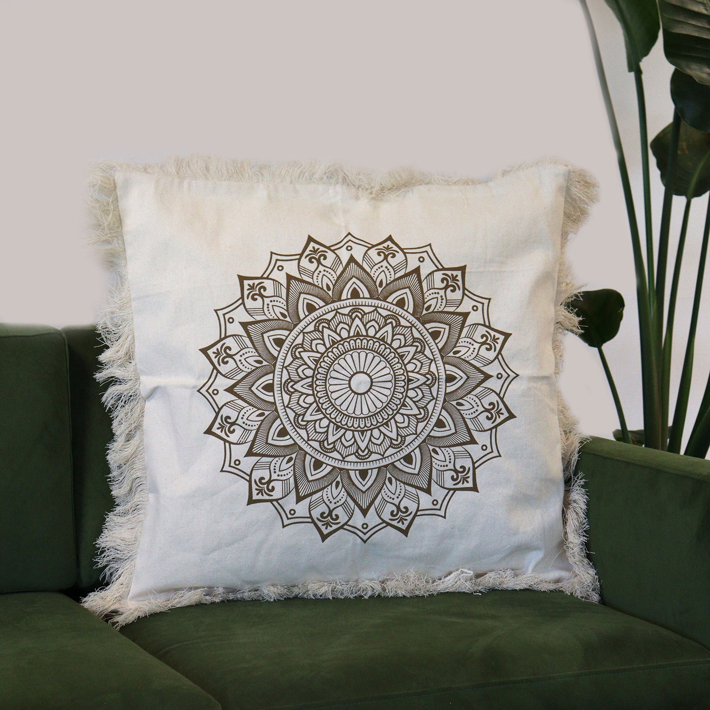 Coussin Mandala Lotus - 60x60cm - Bronze