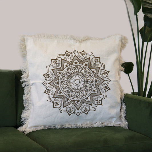 Coussin Mandala Lotus - 60x60cm - Bronze