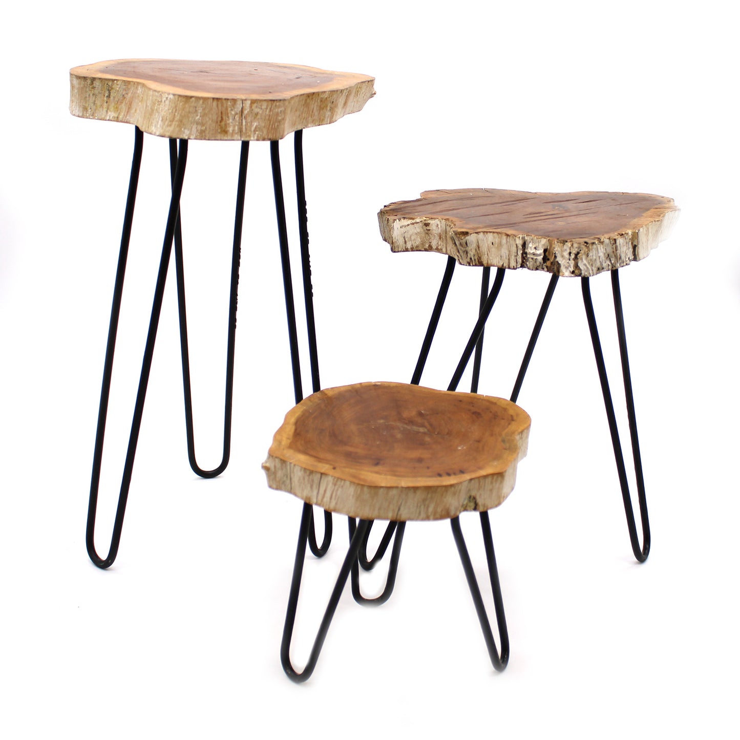 Lot de 3 jardinières en bois Gamell - Blanchi