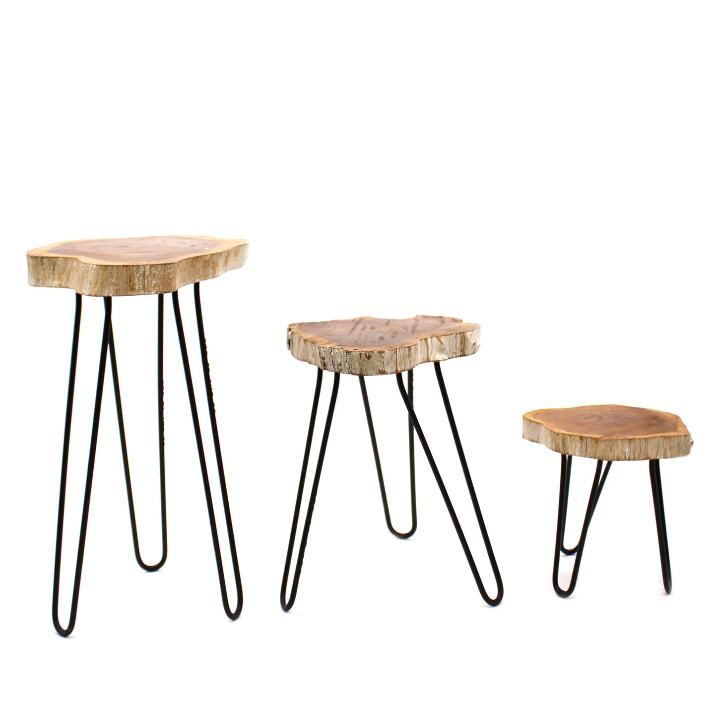 Lot de 3 jardinières en bois Gamell - Blanchi