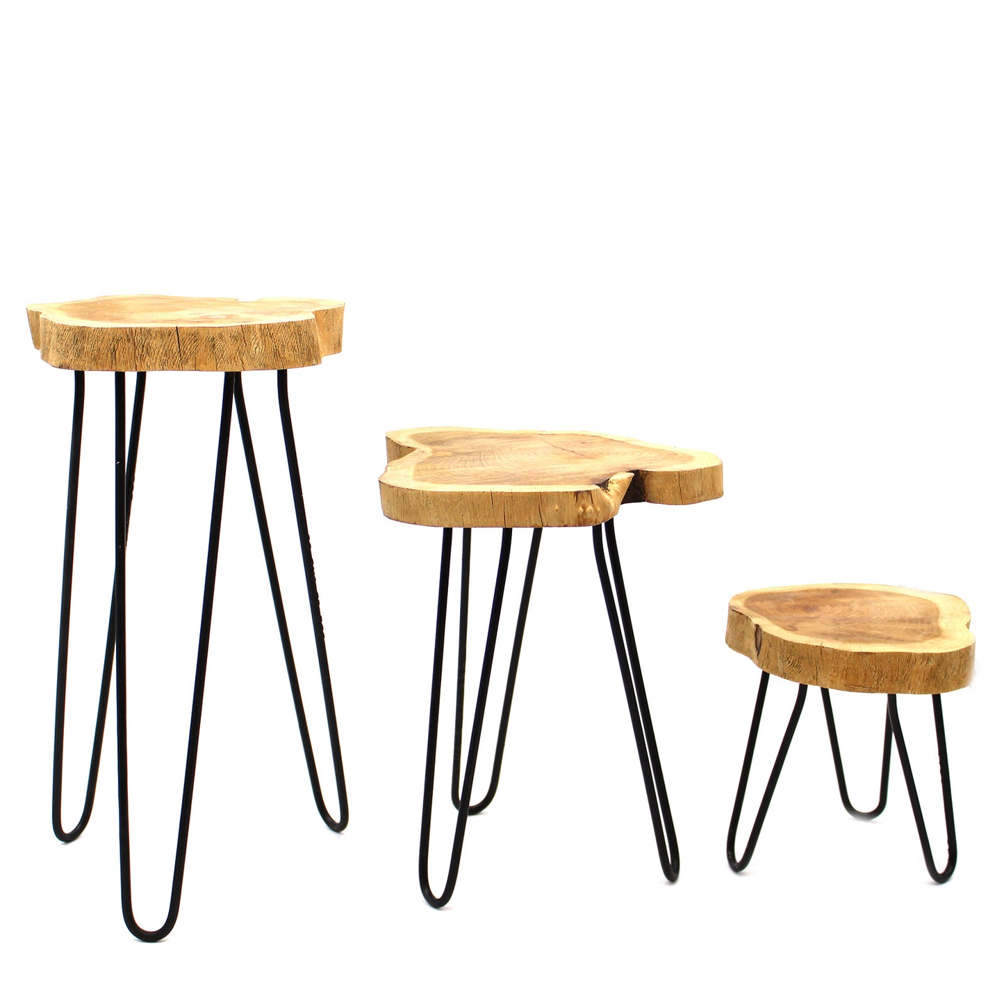 Lot de 3 jardinières en bois Gamell - Naturel