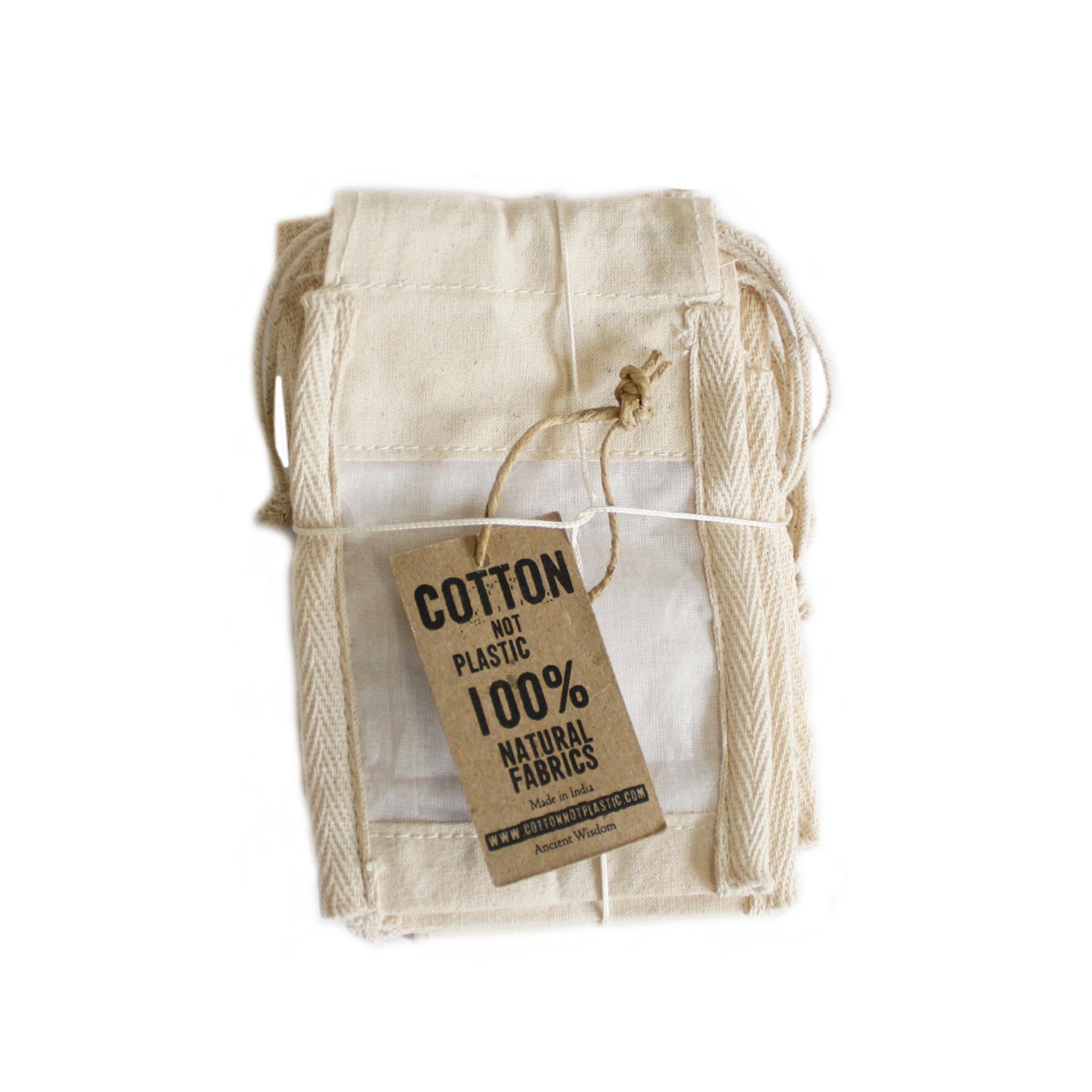 Petit sac à fenêtre en coton - 10x15cm