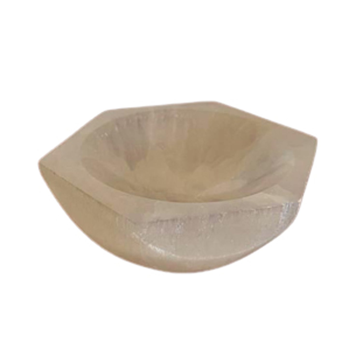 Bol hexagonal en sélénite - 10 cm