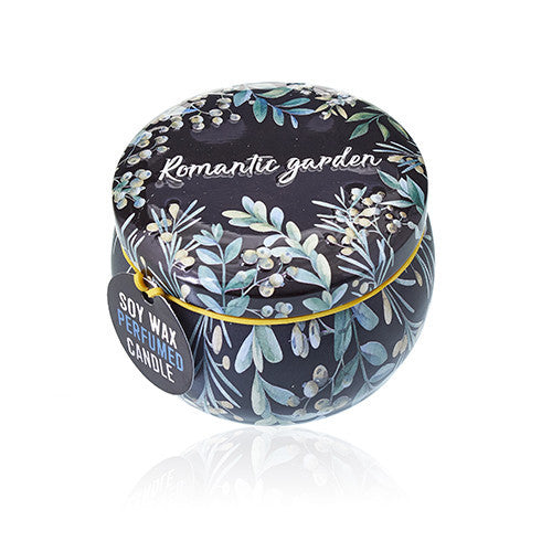 Bougie artistique en étain - Jardin romantique - Thé et rose