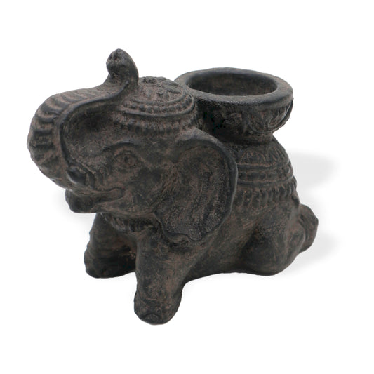 Porte-encens et bougeoir éléphant (noir antique)