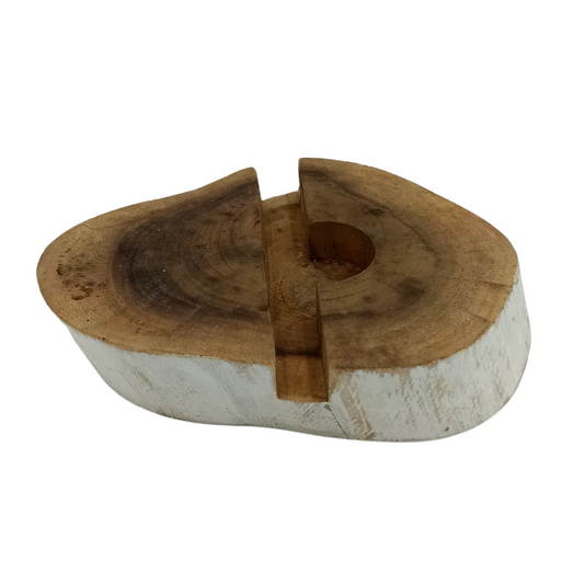 Support de téléphone en bois Gamal Lrg - Blanchi à la chaux