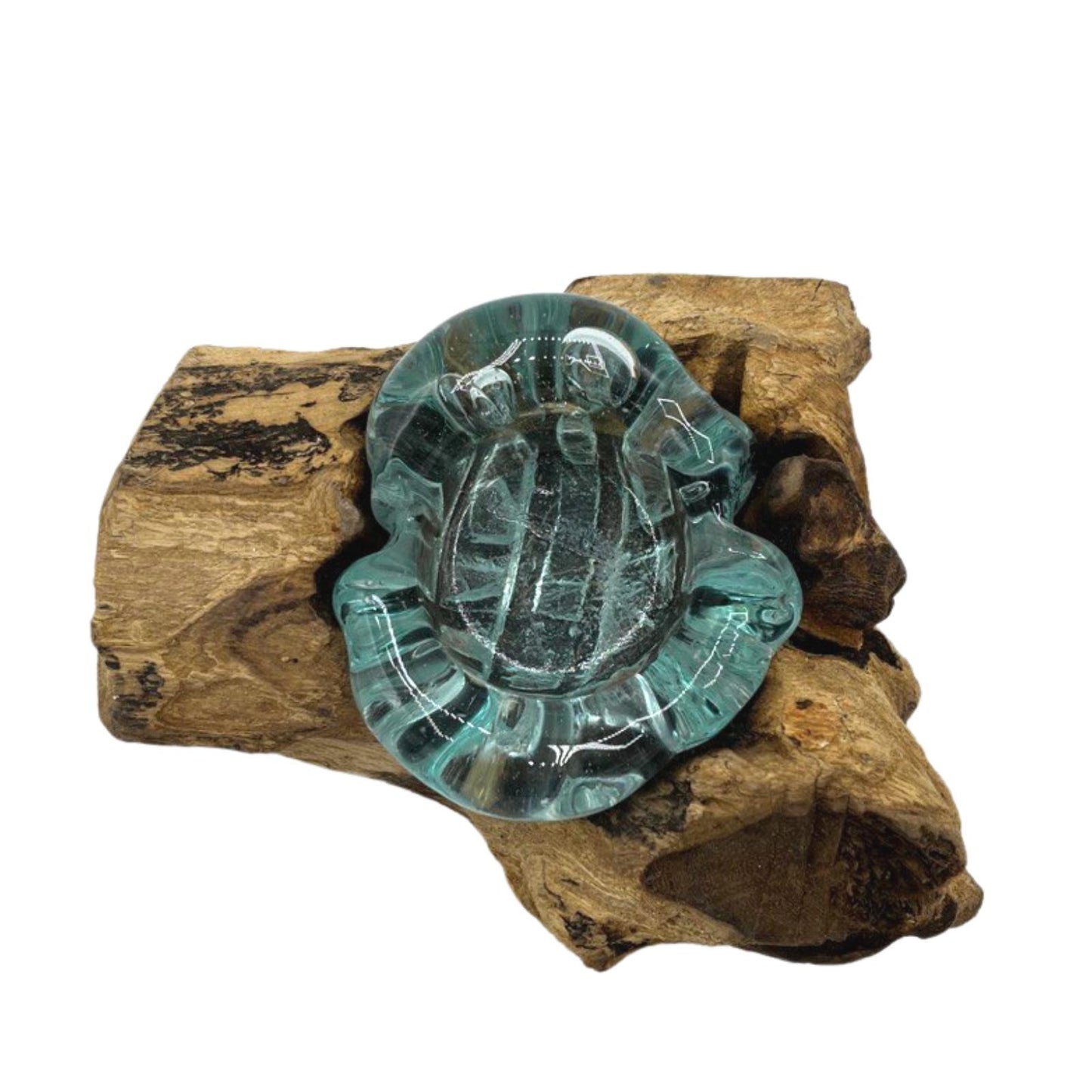 Bougeoir en verre fusionné sur bois