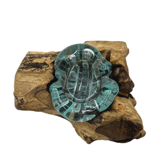 Bougeoir en verre fusionné sur bois
