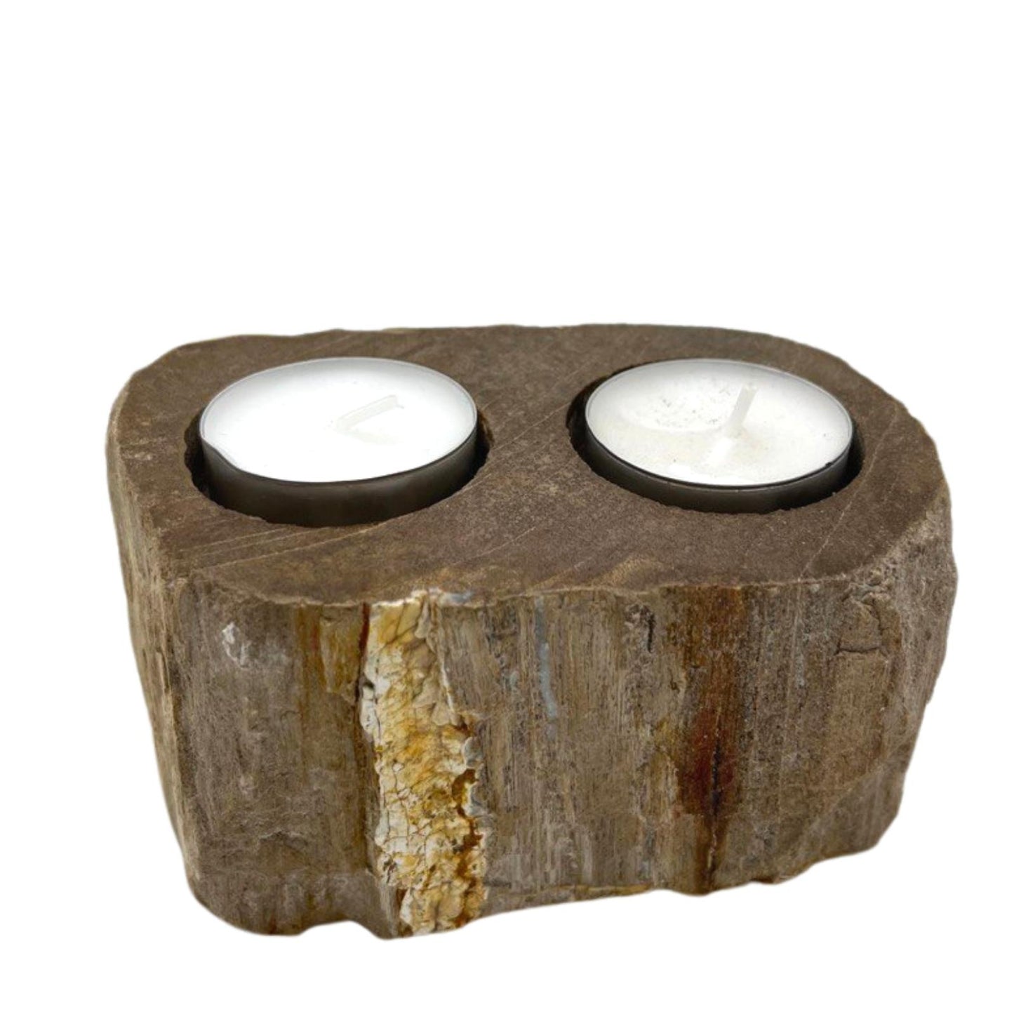 Bougeoir en bois pétrifié - Double