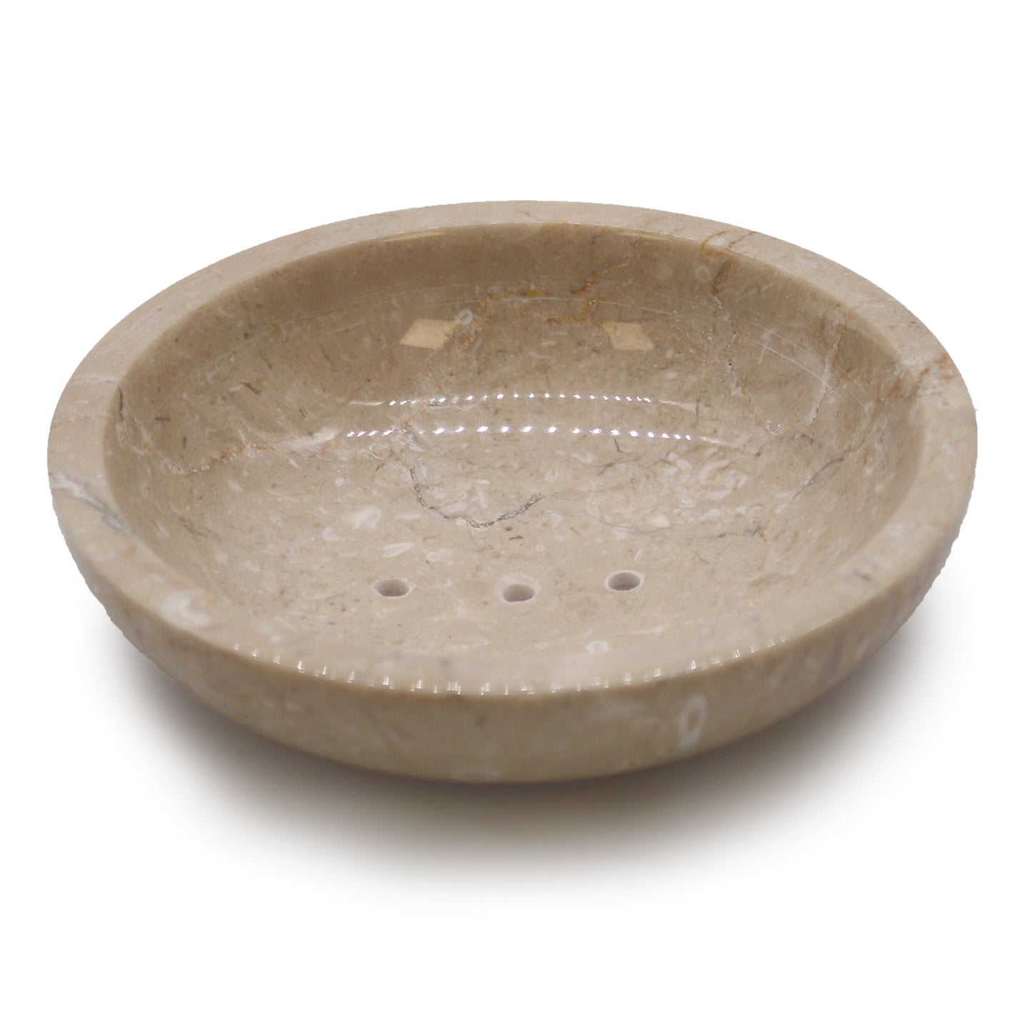 Porte-savon rond en marbre miel