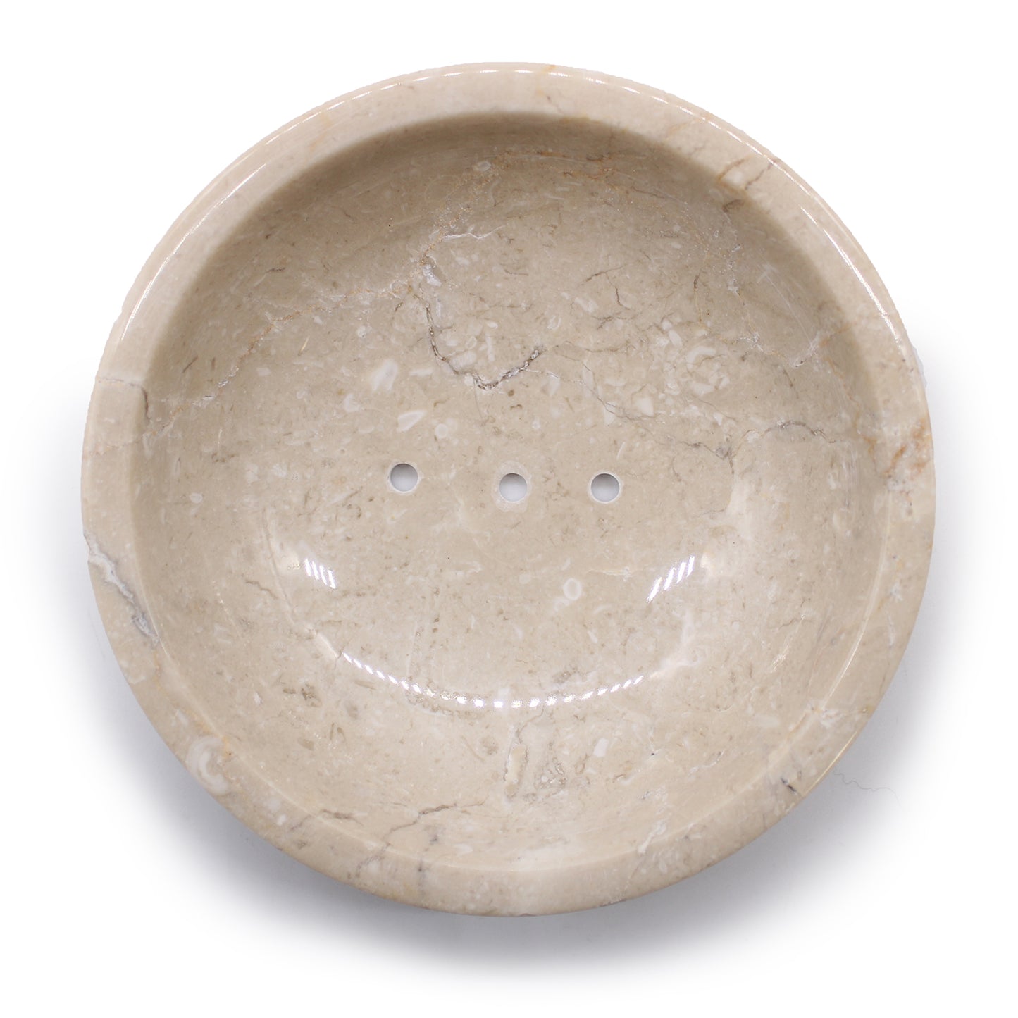 Porte-savon rond en marbre miel