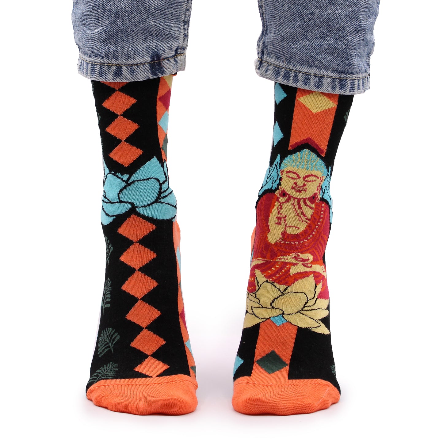 Chaussettes en bambou Hop Hare (P/M) - Bouddha bleu et lotus