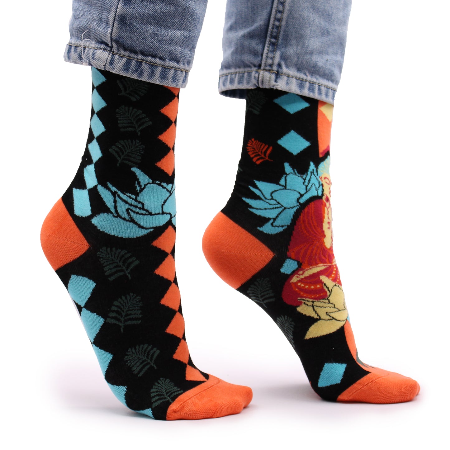Chaussettes en bambou Hop Hare (P/M) - Bouddha bleu et lotus