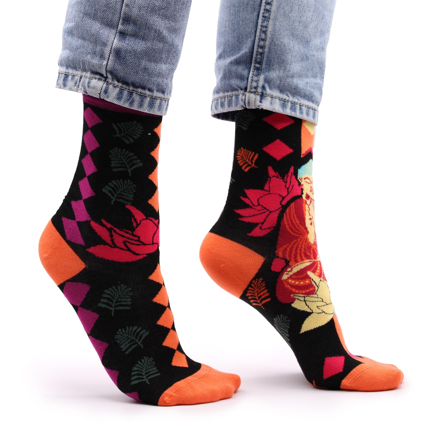 Chaussettes en bambou Hop Hare (P/M) - Bouddha rose et lotus