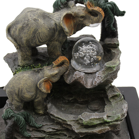 Fontaine à eau de table - 30 cm - Famille d'éléphants