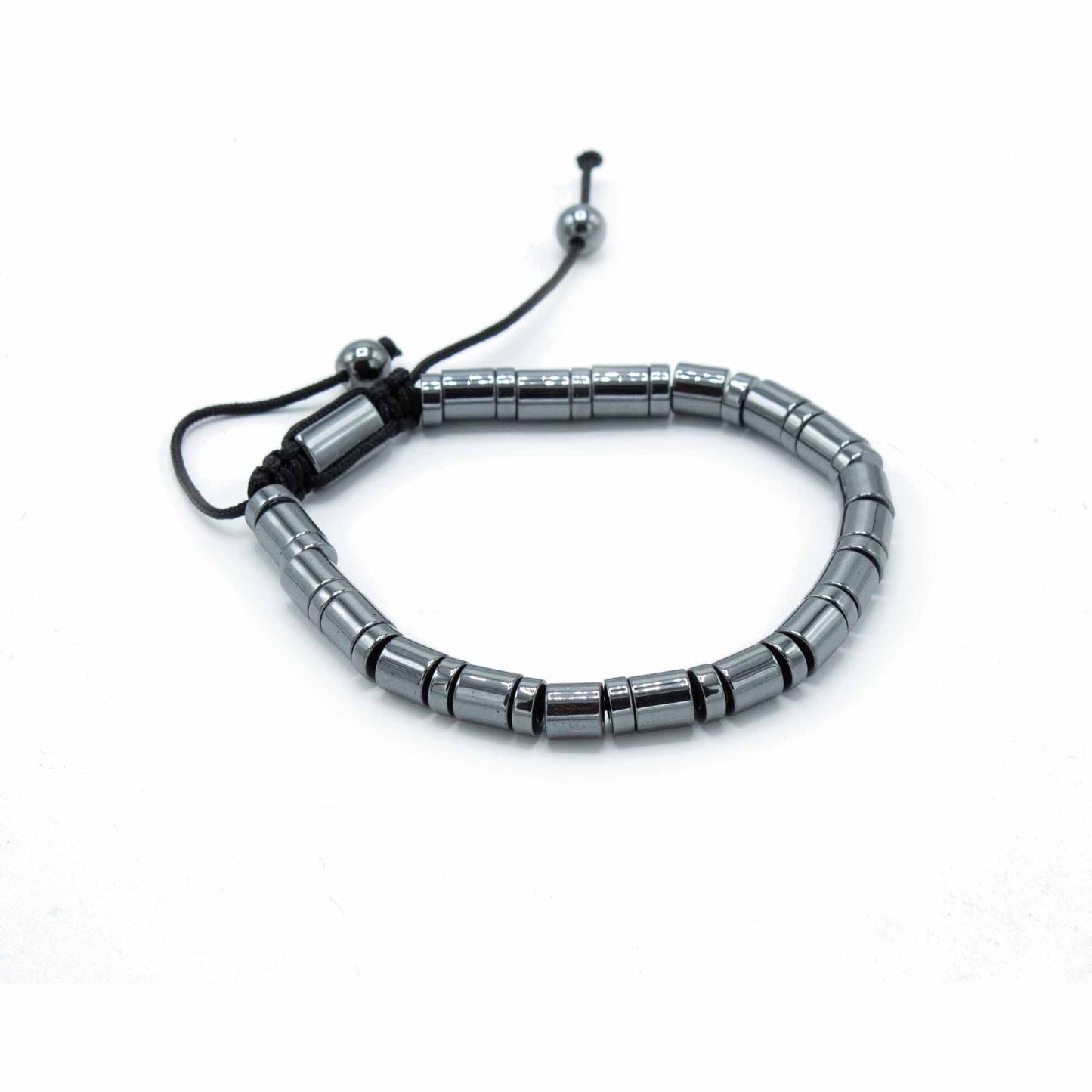 Bracelet magnétique Shamballa en hématite - Cercles et cylindres