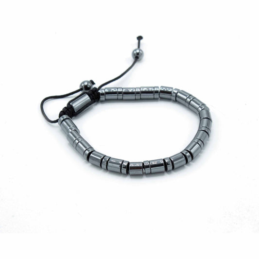 Bracelet magnétique Shamballa en hématite - Cercles et cylindres
