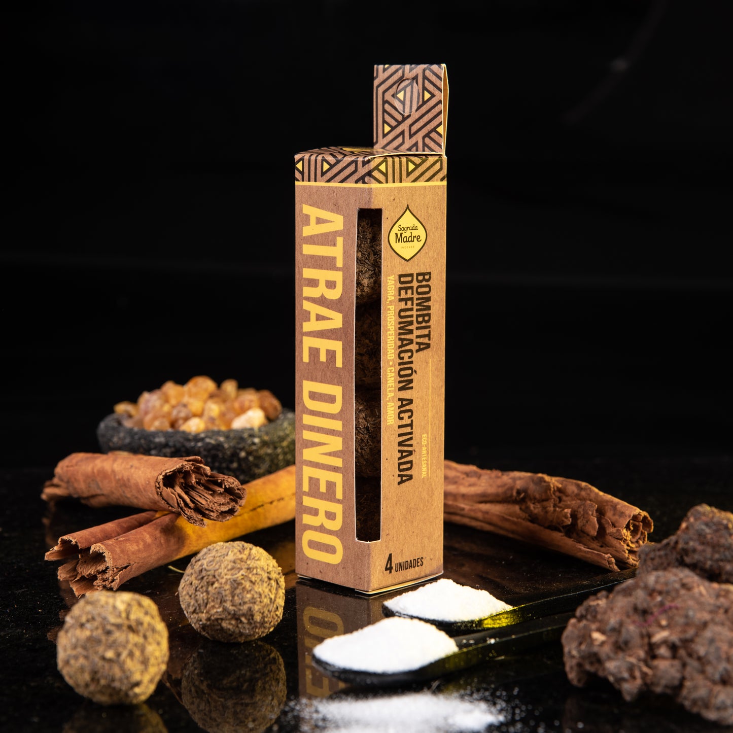 Boîte de 4 ampoules d'encens Attire l'argent