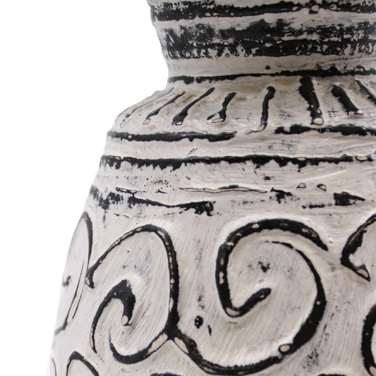 Vase en céramique à motif tourbillonnant - Crème