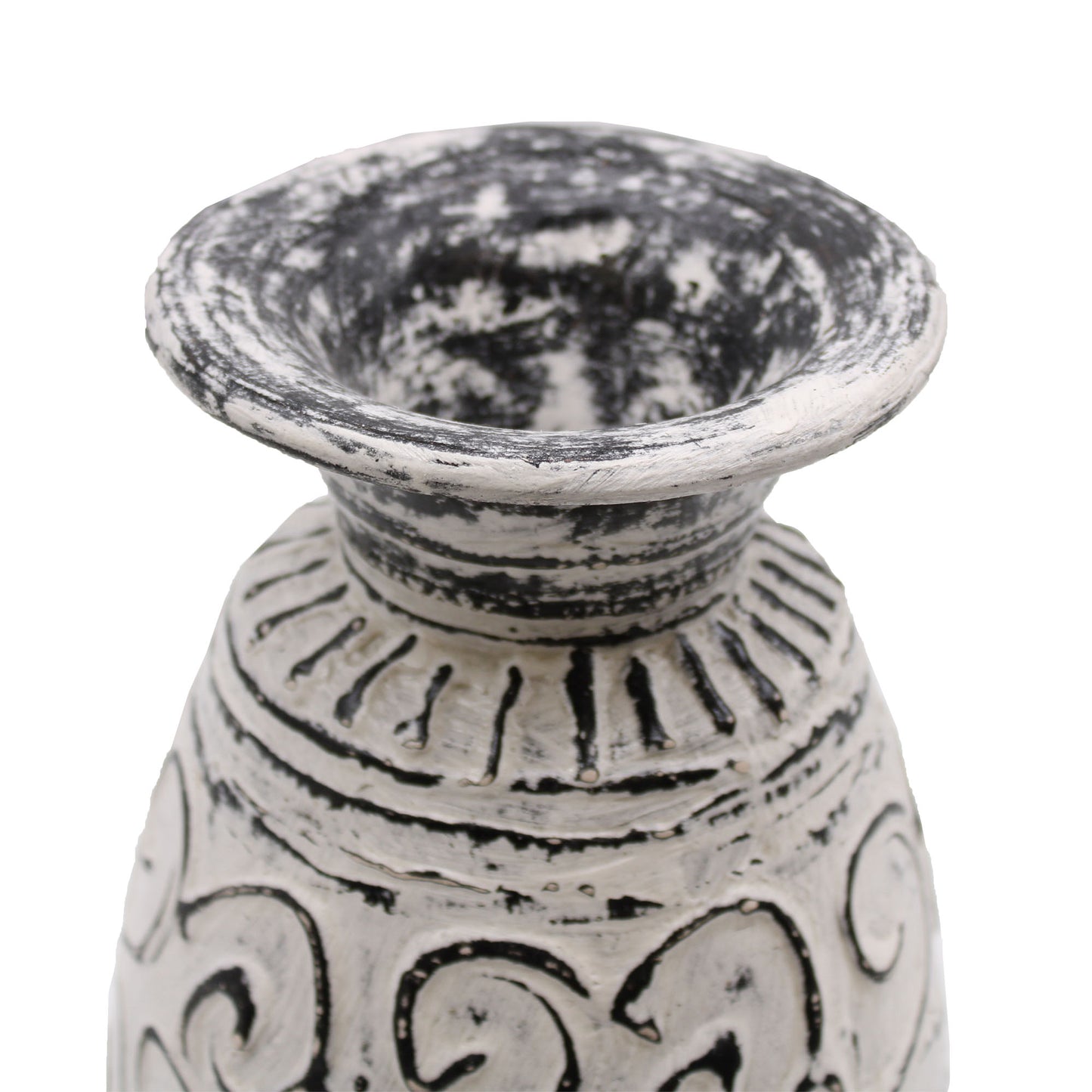 Vase en céramique à motif tourbillonnant - Crème