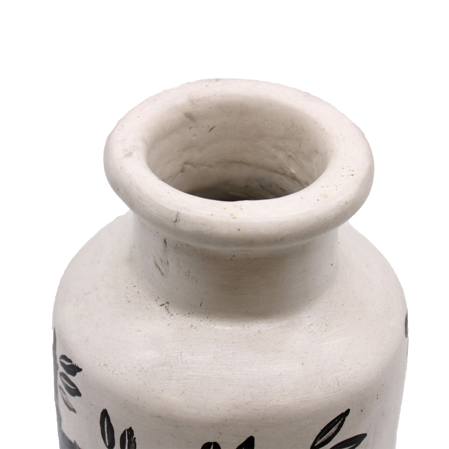 Vase rétro en céramique avec motif bambou - Naturel