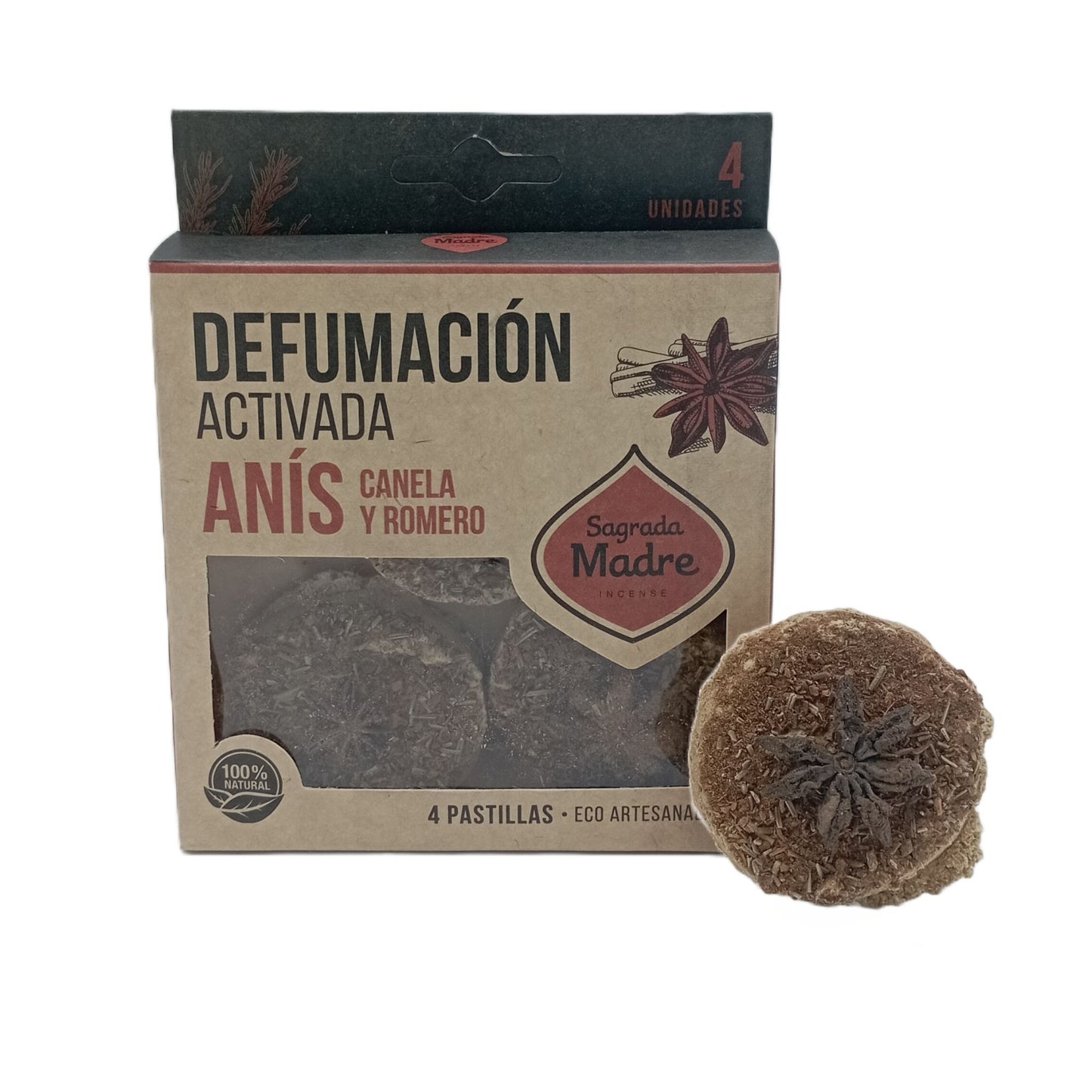Comprimés d'encens en résine x 4 Anis, Cannelle et Romarin