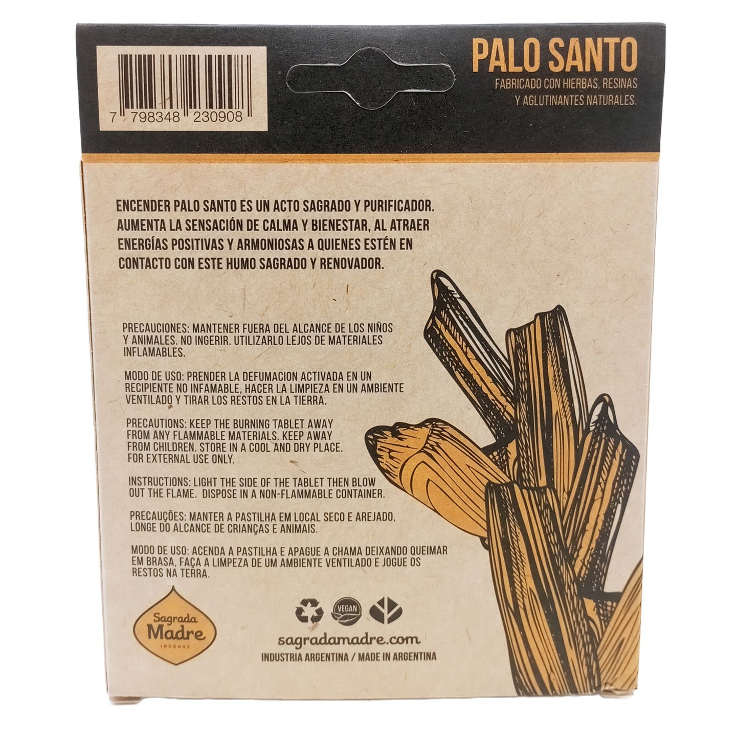 Comprimés d'encens en résine x 4 Palo Santo