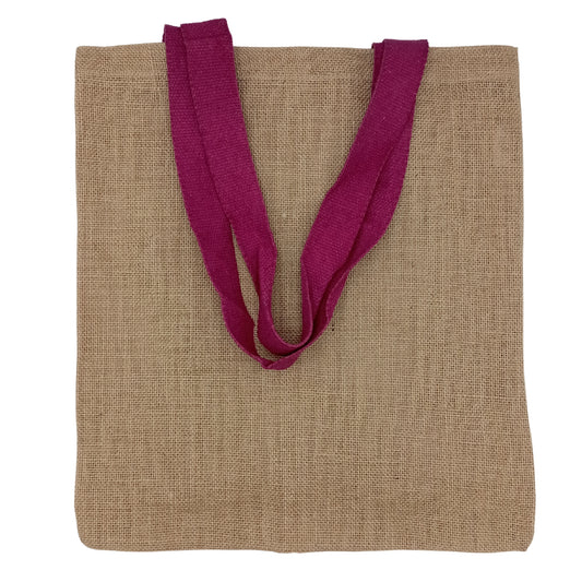 Grand sac en jute - 5 anses colorées