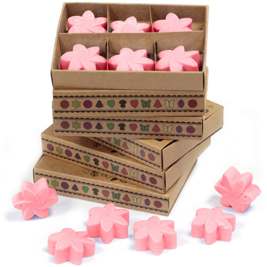 Coffret de 6 fondants à la cire de soja - Rose classique