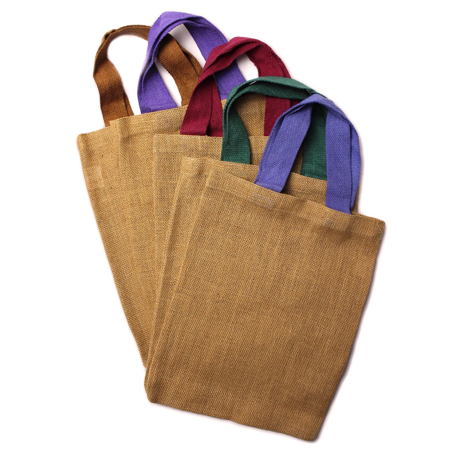 Sac en jute - 5 anses colorées