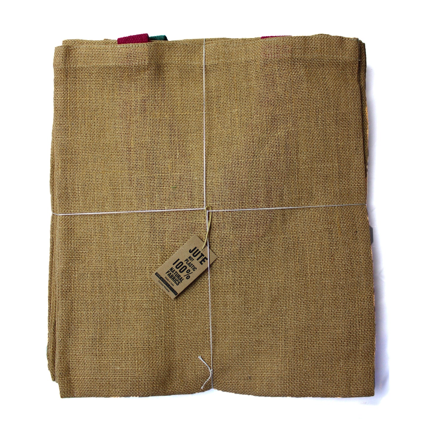 Grand sac en jute - 5 anses colorées