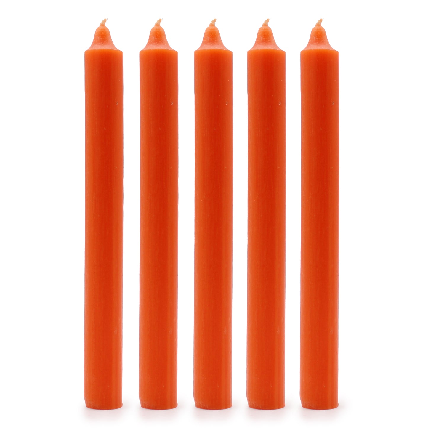 Lot de 10 bougies en vrac de couleur unie - Orange rustique