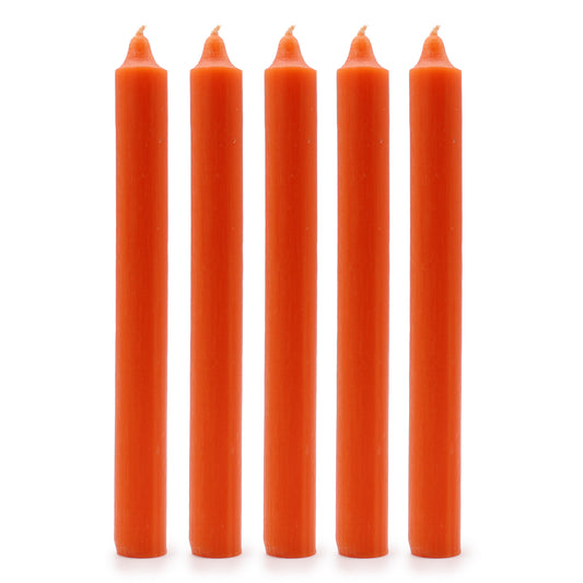 Lot de 10 bougies en vrac de couleur unie - Orange rustique