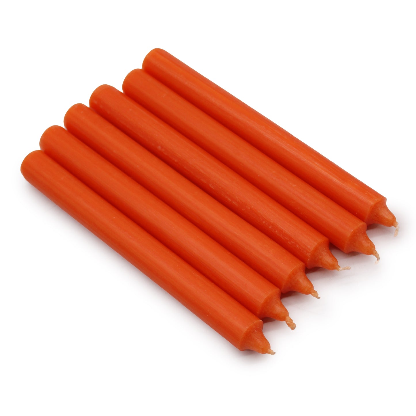 Lot de 10 bougies en vrac de couleur unie - Orange rustique