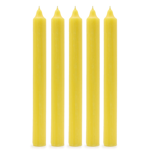 Lot de 10 bougies en vrac de couleur unie – Citron rustique – Paquet de 10