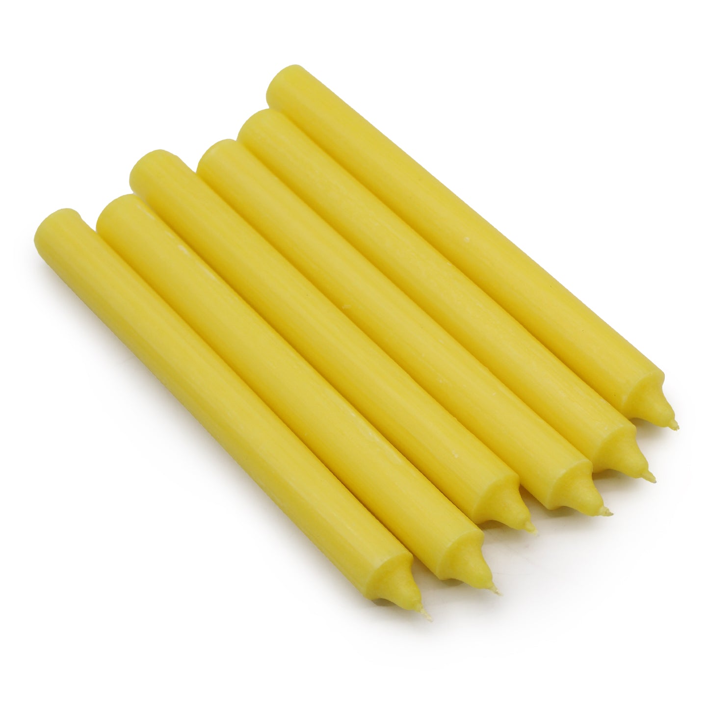 Lot de 10 bougies en vrac de couleur unie – Citron rustique – Paquet de 10