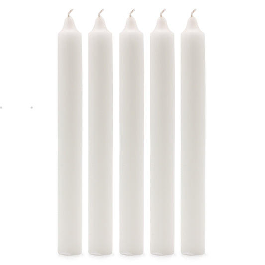 Lot de 10 bougies en vrac de couleur unie - Blanc rustique