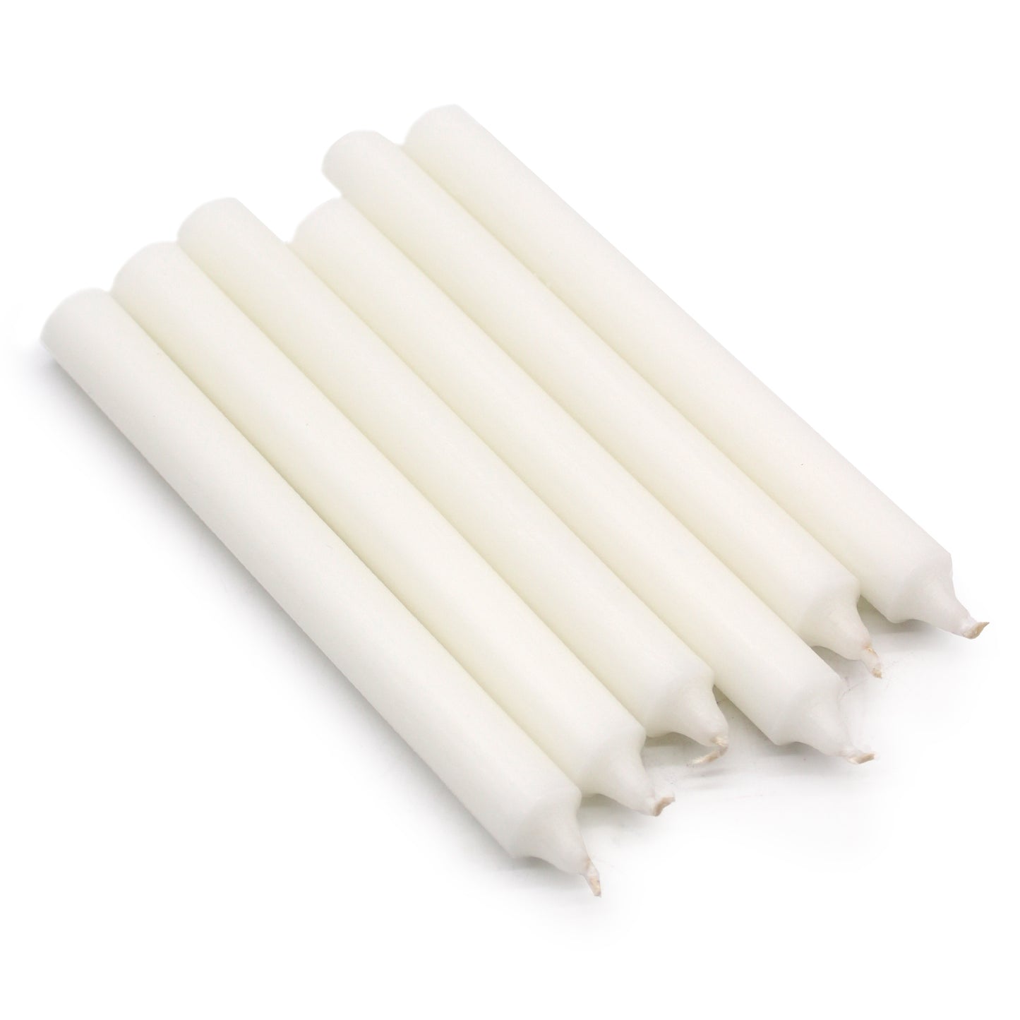 Lot de 10 bougies en vrac de couleur unie - Blanc rustique