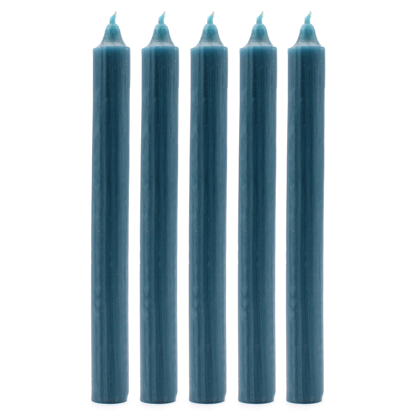 Lot de 10 bougies en vrac de couleur unie - Bleu sarcelle rustique - Paquet de 10